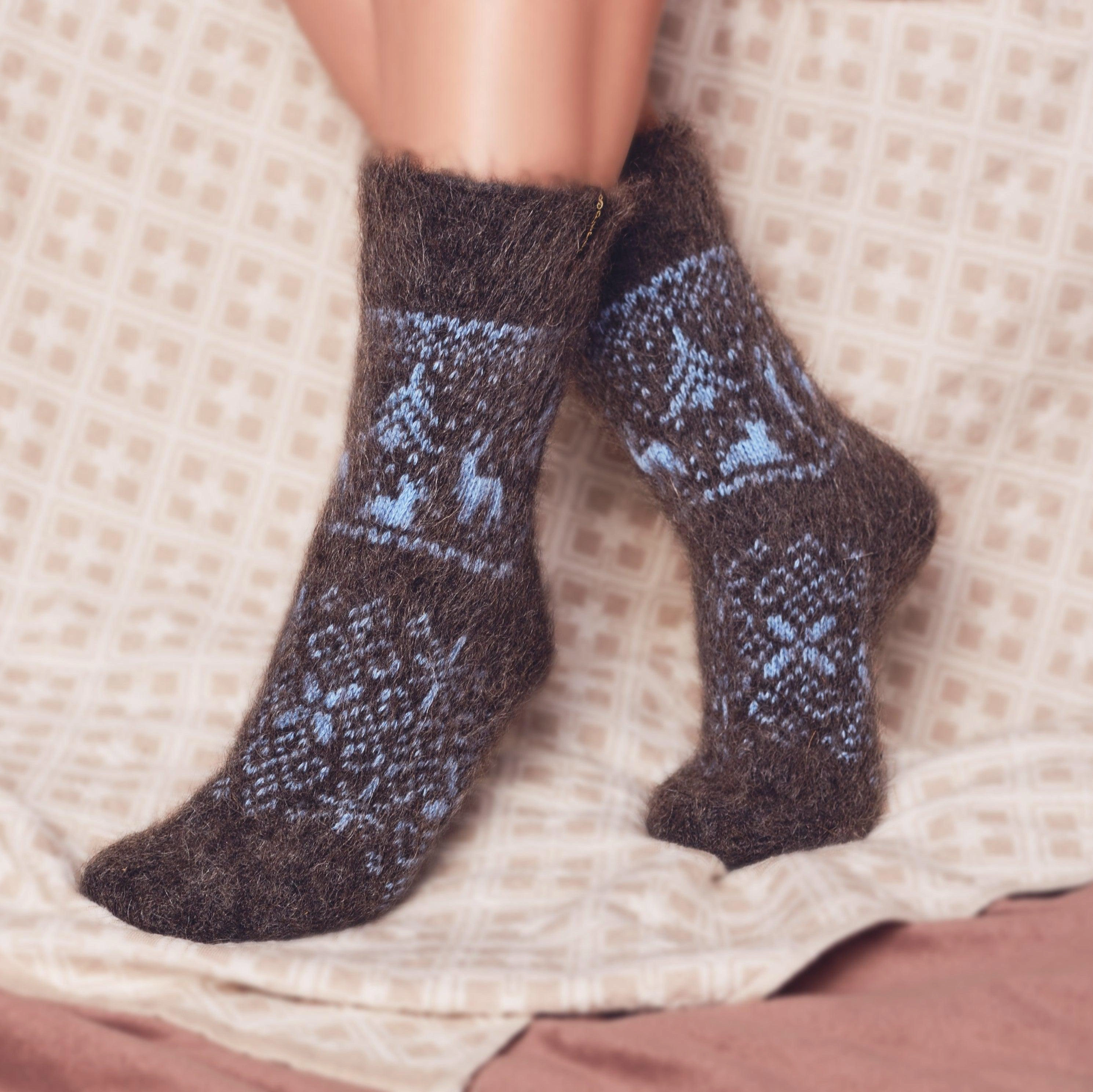 Cozy Goat Wool Crew Socks Alpine Nights Unisex Comfort